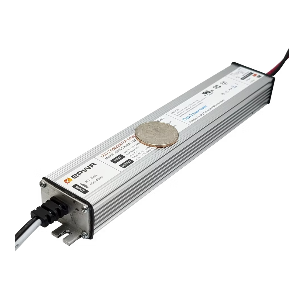 EPWR 12 Volt - 60 Watt Slim LED Power Supply IP68, Class 2 UL Certified