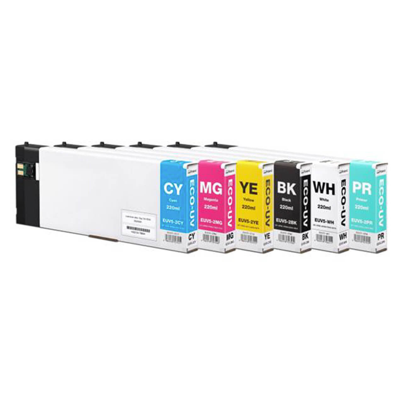 Roland Eco-UV EUV5 Ink 220 ml Bundle - CMYK + WhPr